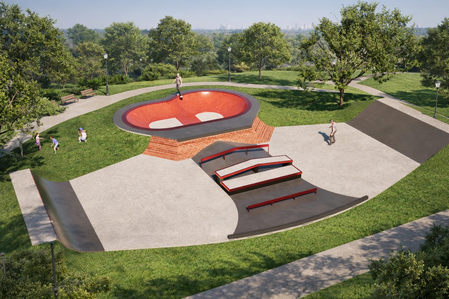 Skatepark Condomínio Fechado - pista de skate construída pela Overall Engenharia