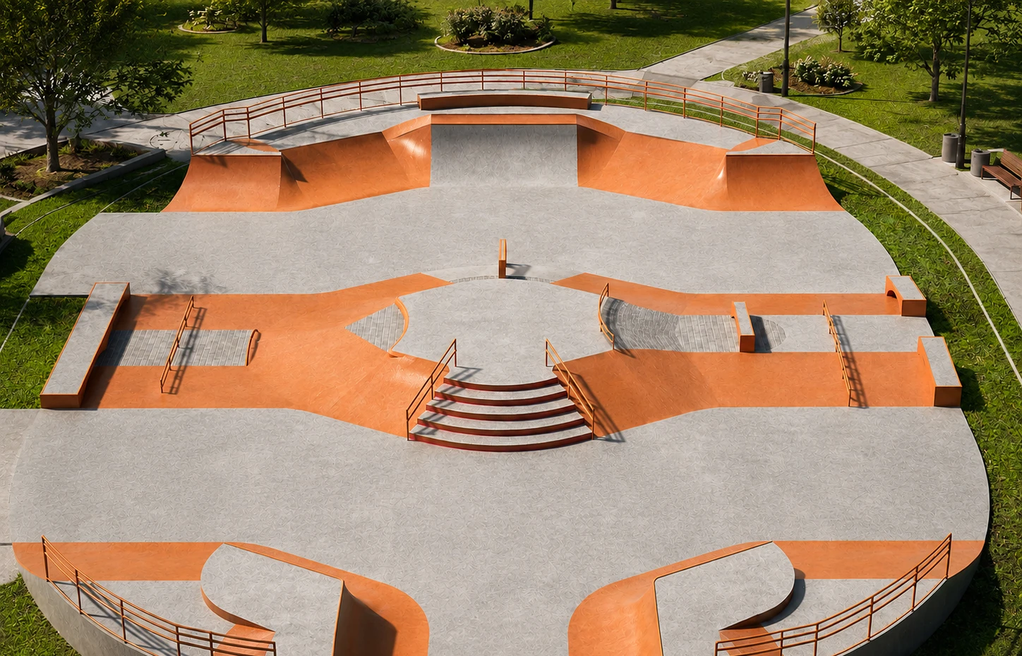 Skate Park Dona Lindu - elementos da pista